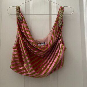 Mukzin Striped Pink and Chartreuse Tank